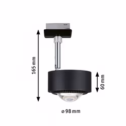Paulmann 96927 spot d'éclairage Spot lumineux sur rail Noir, Chrome Ampoule(s) non remplaçable(s) LED