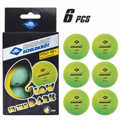 Balles de tennis de table - Schildkröt - Glow in the Dark - 6 pièces - Vert fluo - Ø 40mm