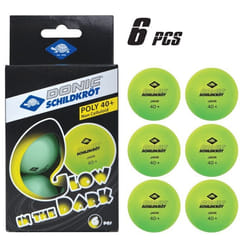 Balles de tennis de table - Schildkröt - Glow in the Dark - 6 pièces - Vert fluo - Ø 40mm