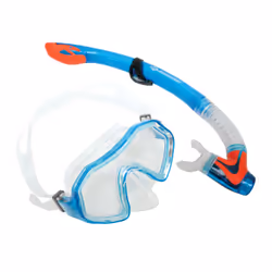 Schildkröt Funsports 940011, Enfant, Masque intégral, Plongée sous-marine, Bleu, Orange, Transparent, Silicone