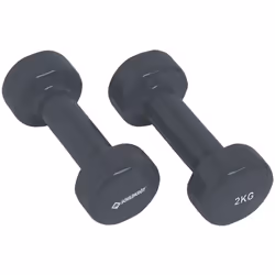 Schildkröt Fitness 960206, Haltère au poids fixe, Gris, Fonte, Vinyl, 2 kg, 2 pièce(s)