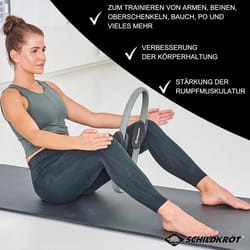 Anneau de Pilates - SCHILDKROT - 37 cm - Fibre de verre - Mousse souple - Gris