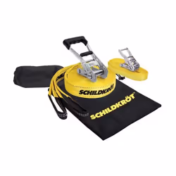 Slackline - SCHILDKROT - 15 m de long x 5 cm de large - Cliquet en métal - Sangle d’apprentissage incluse - Max 150 kg