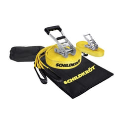 Slackline - SCHILDKROT - 15 m de long x 5 cm de large - Cliquet en métal - Sangle d’apprentissage incluse - Max 150 kg