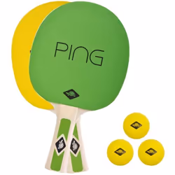 Donic Schildkröt 788486, Raquette de tennis de table, Pratique régulière et compétition, Vert, Bois, Jaune, 2 pièce(s), Balle ...
