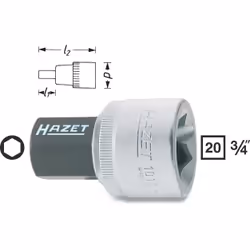 HAZET 1010-19, 1 pièce(s), 76,2 / 4 mm (3 / 4"), Sulfate de chondroïtine, 56,5 mm, 223 g