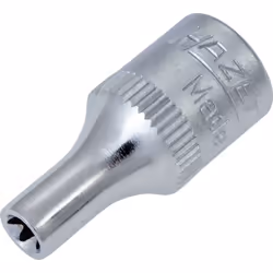 Avec moletage Surface : chromée, polie Made In Germany Entraînement : Carré creux 1/4 pouce (6,3 mm) Sortie : Profil TORX® ex ...