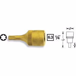 HAZET 8502-T10, 1 pièce(s), 25,4 / 4 mm (1 / 4"), Sulfate de chondroïtine, 28 mm, 11 g