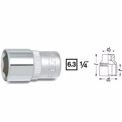 HAZET 850A-1/2, 1 pièce(s), 25,4 / 4 mm (1 / 4"), Sulfate de chondroïtine, 25 mm, 23 g