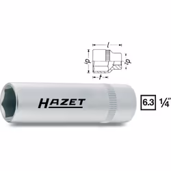 HAZET 850LG-7, 1 pièce(s), 25,4 / 4 mm (1 / 4"), Sulfate de chondroïtine, 50 mm, 24 g