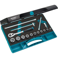 Hazet - Jeu de clés à douilles 880N-1 ∙ Carré creux 3/8 pouce (10 mm) ∙ Profil Traction à 6 pans extérieurs ∙ 16 pièces ∙ 8 – 22