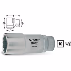 HAZET 880TZ-20, 1 pièce(s), 76,2 / 8 mm (3 / 8"), Sulfate de chondroïtine, 70 mm, 129 g