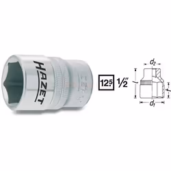 HAZET 900-34, 1 pièce(s), 25,4 / 2 mm (1 / 2"), Sulfate de chondroïtine, 52 mm, 239 g