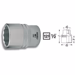 HAZET 900AZ-1.1/8, 1 pièce(s), 25,4 / 2 mm (1 / 2"), Sulfate de chondroïtine, 47 mm, 144 g