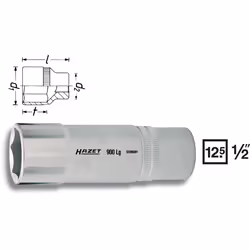 HAZET 900LG-18, 1 pièce(s), 25,4 / 2 mm (1 / 2"), Sulfate de chondroïtine, 85 mm, 134 g