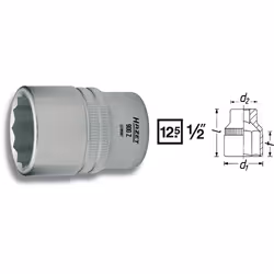 HAZET 900Z-13, 1 pièce(s), 25,4 / 2 mm (1 / 2"), Sulfate de chondroïtine, 38 mm, 54 g