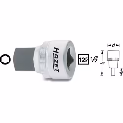 HAZET 985-8, 1 pièce(s), 25,4 / 2 mm (1 / 2"), Acier, 38 mm, 58 g