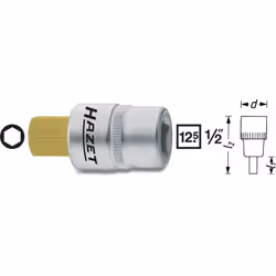 HAZET 986-6, 1 pièce(s), 25,4 / 2 mm (1 / 2"), Acier, 60 mm, 72 g