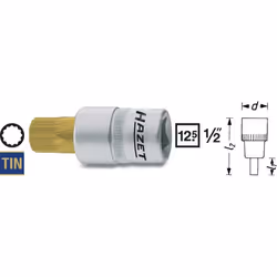 HAZET 990-14, 1 pièce(s), 25,4 / 2 mm (1 / 2"), Acier, 58 mm, 100 g