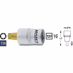 HAZET 992-T25, 1 pièce(s), 25,4 / 2 mm (1 / 2"), Acier, 55 mm, 64 g