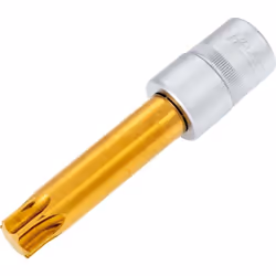Utilisation : Vissage de culasse (pour vis TORX® intérieur) Exécution longue Avec moletage Surface : revêtement TIN Made In G ...