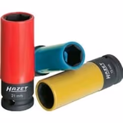 HAZET 903SPC/3, Douille à choc, Bleu, Rouge, Jaune, 3 tête(s), 1/2", Métrique, 17,19,21 mm