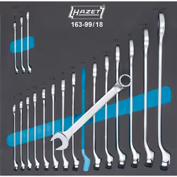 HAZET 163-99/18, 6,27 mm, Chrome, 2,67 kg, 342 mm, 344 mm, 18 pièce(s)