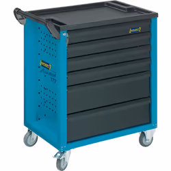 HAZET Assistent 177-6, 6 étagères, Acier, Noir, Bleu, 20 kg, 4 roue(s), 498 mm