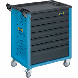 HAZET Assistent 177-7, 7 étagères, Acier, Noir, Bleu, 20 kg, 4 roue(s), 498 mm