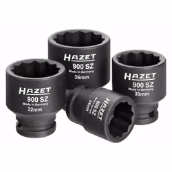 HAZET 900SZ/4, Ensemble de douilles, 1/2", Métrique/empirique, 4 tête(s), 12.5 mm, 1/2"