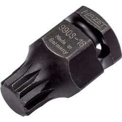 Douille mâle à chocs 990S-16 ∙ Carré creux 1/2 pouce (12,5 mm), 6 pans extérieurs 24 mm ∙ Profil denture multiple intérieur xzn ∙ Taille M16