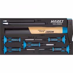 HAZET 163-299/8, Ensemble de chasse goupille, Noir, Bleu, 1,68 kg, 8 pièce(s), 342 mm, 172 mm