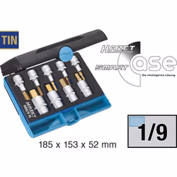 enquête Hazet 986/9N Propulseur: 1/2" (12.5 mm) Sortie: 6 pans intérieurs Longueur: 60 mm Contenu: 1 pc(s) description Avec l ...