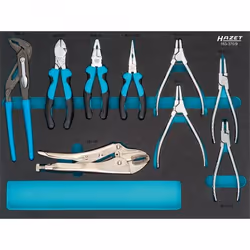 HAZET 163-370/9, Ensemble de pinces, Noir, Bleu, 519 mm, 392 mm, Allemagne