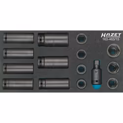 Garniture en mousse souple bimatière « Safety-Insert-System » (SIS) HAZET Made In Germany Entraînement : Carré creux 1/2 pouc ...