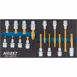Garniture en mousse souple bimatière « Safety-Insert-System » (SIS) HAZET Surface : revêtement TIN Made In Germany Entraîneme ...