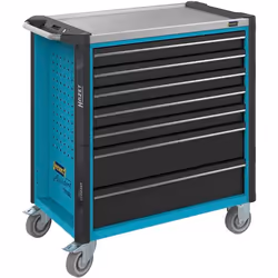 HAZET Assistent, 7 étagères, Acier, Noir, Bleu, 40 kg, 4 roue(s), 518 mm