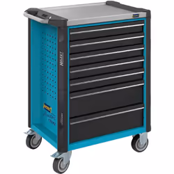 HAZET Assistent, 7 étagères, Acier, Noir, Bleu, 25 kg, 4 roue(s), 518 mm