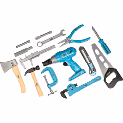Nous avons également créé pour votre progéniture un formidable kit d'outils-jouets. Complété par toutes sortes d'accessoires, ...