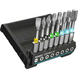 SmartHolder avec 8 embouts-tournevis (bits) ∙ longs 2304SH-12 ∙ Hexagone massif 1/4 pouce (6,3 mm) ∙ Profil à fente, Profil à 6 pans intérieurs,