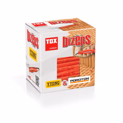 TOX Bizeps, Kit de fiches murales et crochets, Béton, Plastique, Rouge, 1,2 cm, 90 mm