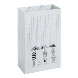 Porte-Parapluies Design Motif 48cm Blanc Laqué