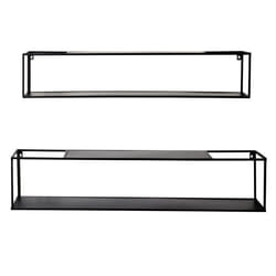 Lot de 2 Étagères Murales Tablettes 95cm Noir
