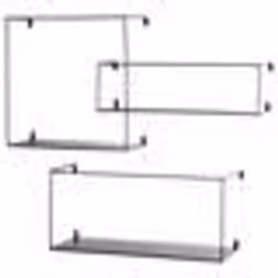 Lot de 3 Étagères Murales Déco Chiba 55cm Noir