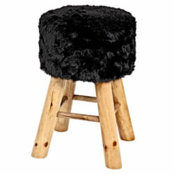 Paris Prix Tabouret Imitation Fourrure Josie - Noir