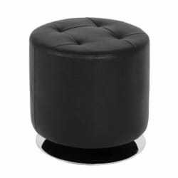 PARIS PRIX Pouf Rond Martha - Noir
