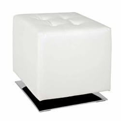 Paris Prix Hava Pouf Carré 42cm Blanc