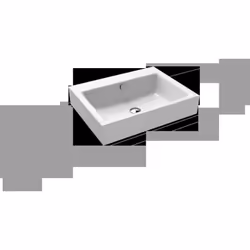 Lavabo à poser Puro avec effet nacré y compris trop-plein intérieur et extérieur émaillé blanc alpin y compris kit de montage ...