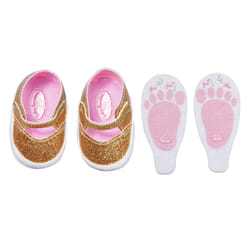 Baby Annabell Shoes gold+insoles 43cm Chaussures de poupée