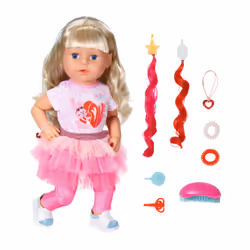 BABY born Sister Play & Style 43cm, Grande poupée, Femelle, 4 an(s), Garçon/Fille, 430 mm, Multicolore
